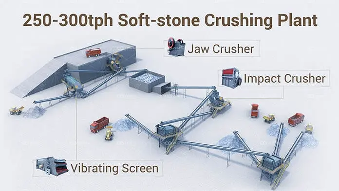 250-300t/h Soft Rock Crushing Plant