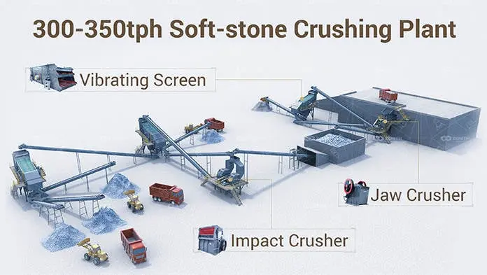 300-350t/h Soft Rock Crushing Plant